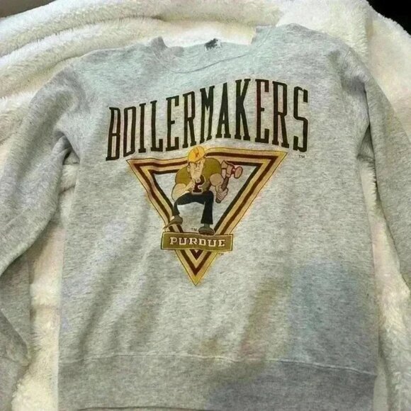 90s VTG Purdue Boilermakers Crewneck Sweatshirt Adult Medium Cotton Made in USA - Picture 2 of 6